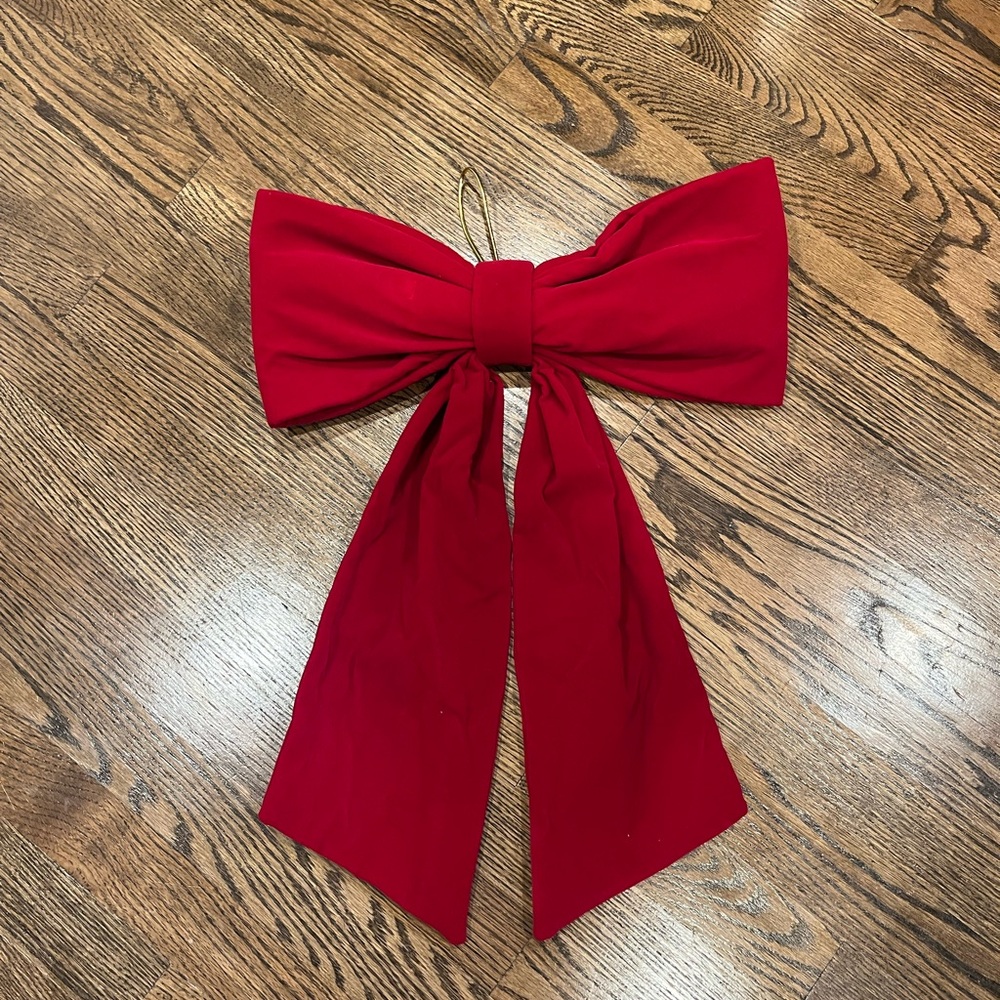 Large Christmas Red Bow Hanging Clip Decoration